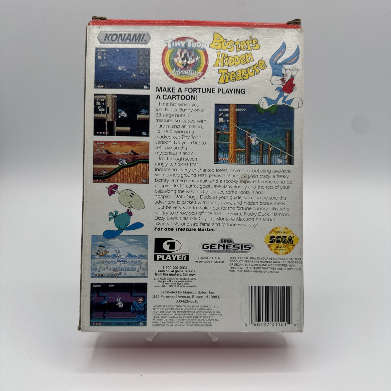 Tiny Toon Adventures Buster's Hidden Treasure Sega Genesis Cardboard Box — photo 2
